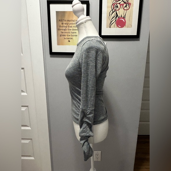 Free People Intimately size XS ribbed long sleeve green top NWT - Picture 3 of 7